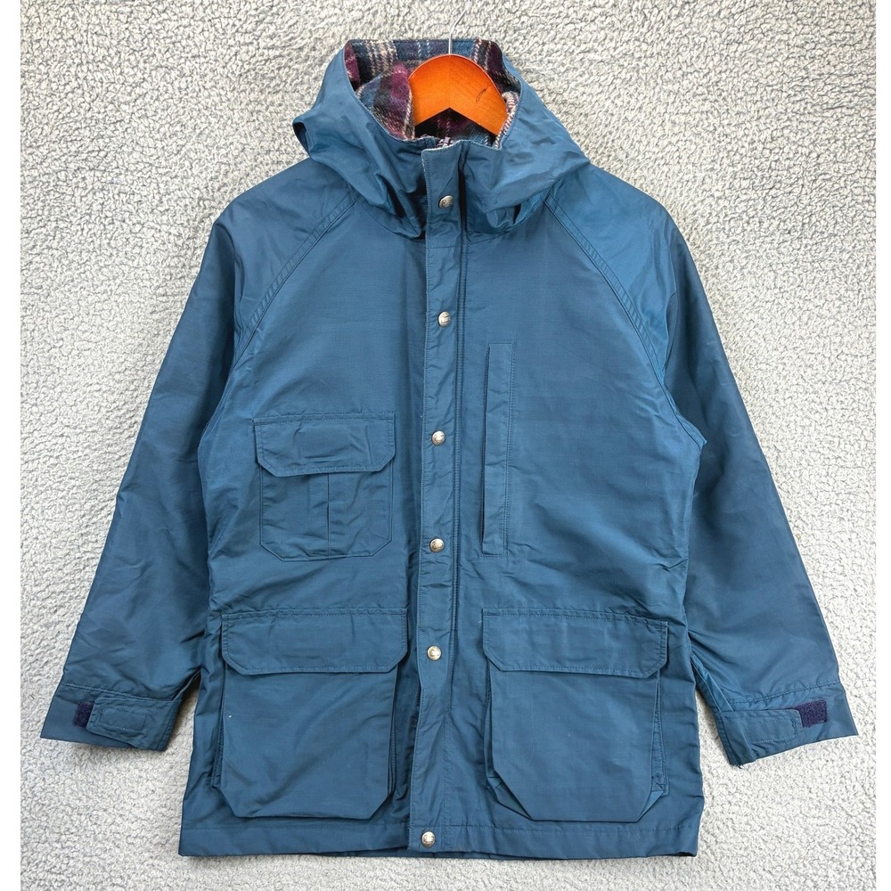 Woolrich Vintage Mountain Parka Jacket Womens M Blue Wool Lined USA Gorpcore